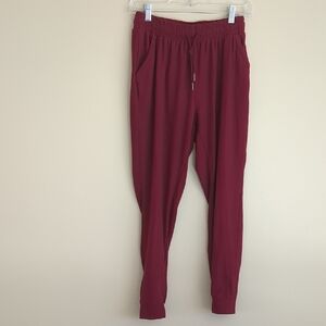 Large Red LA 12 ST Jogger Style Pull-On Drawstring Lounge Pants La12st